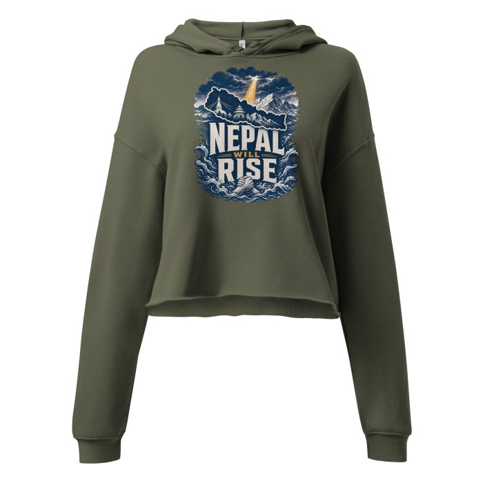 Nepal Will Rise- Crop Hoodie - Image 5
